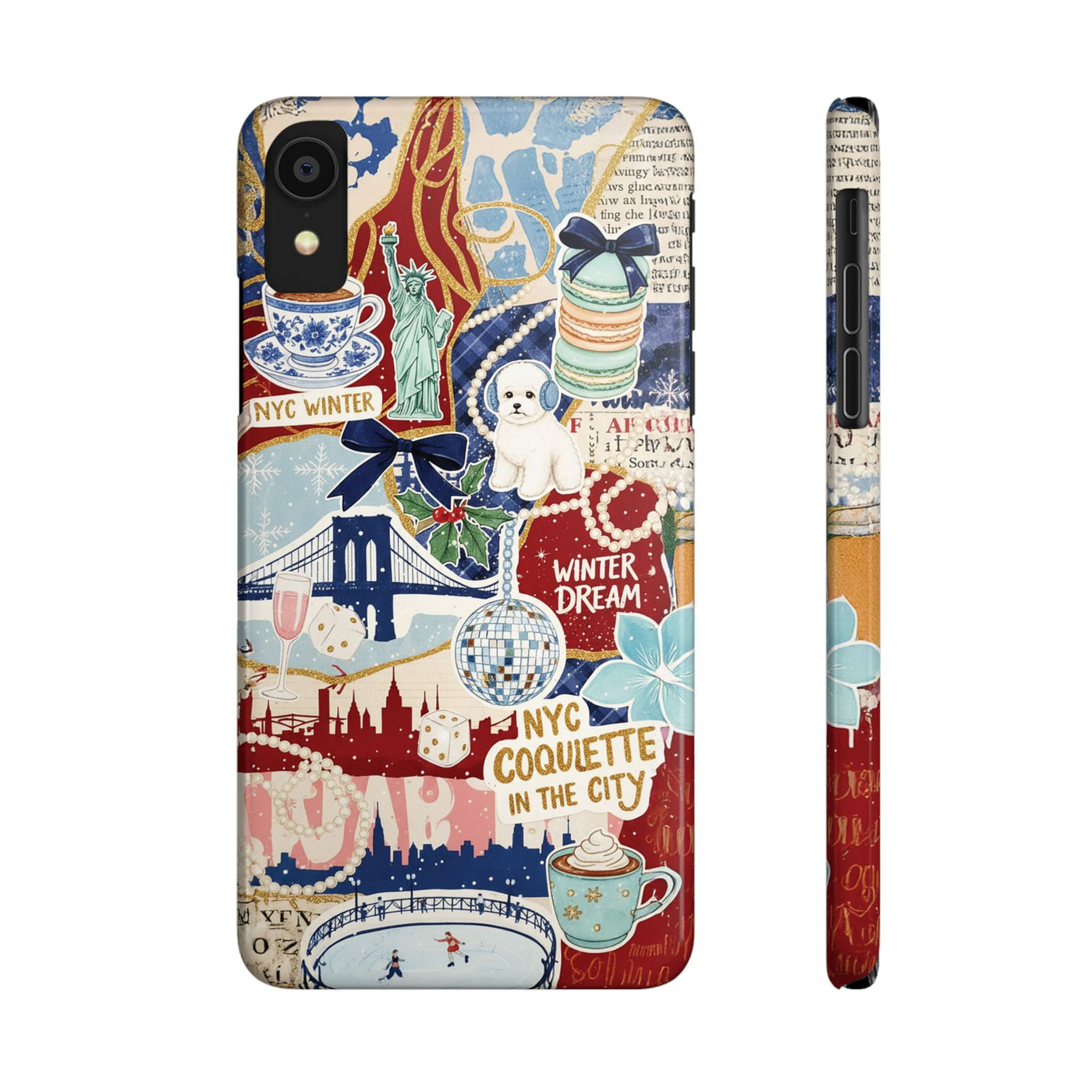 Slim New York Winter Coquette Collage Cute Phone Case for Iphone 16 - | iPhone 15 Pro Max Case | iPhone 14 Case Iphone 13 12 11 10 9 8 7 X - Studio40ParkLane