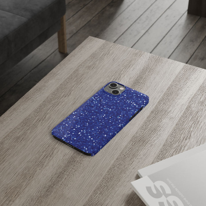 Slim Blue Muted Faux Play on Glitter Effect Cute Phone Cases for Iphone 16 Pro Max | iPhone 15 Case | iPhone 15 Pro Max Case, Iphone 14, Iphone 14 Pro Max, Iphone 13 12 11 8 7 - Studio40ParkLane