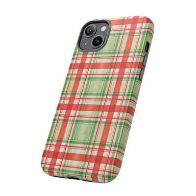 Aesthetic Tough Red Green Checkered Premium Phone Case - For iPhone 17 Pro Max iPhone 16 Pro iPhone 15 Iphone 14 Plus 13 Pro 12 11 10 XR XS - Studio40ParkLane