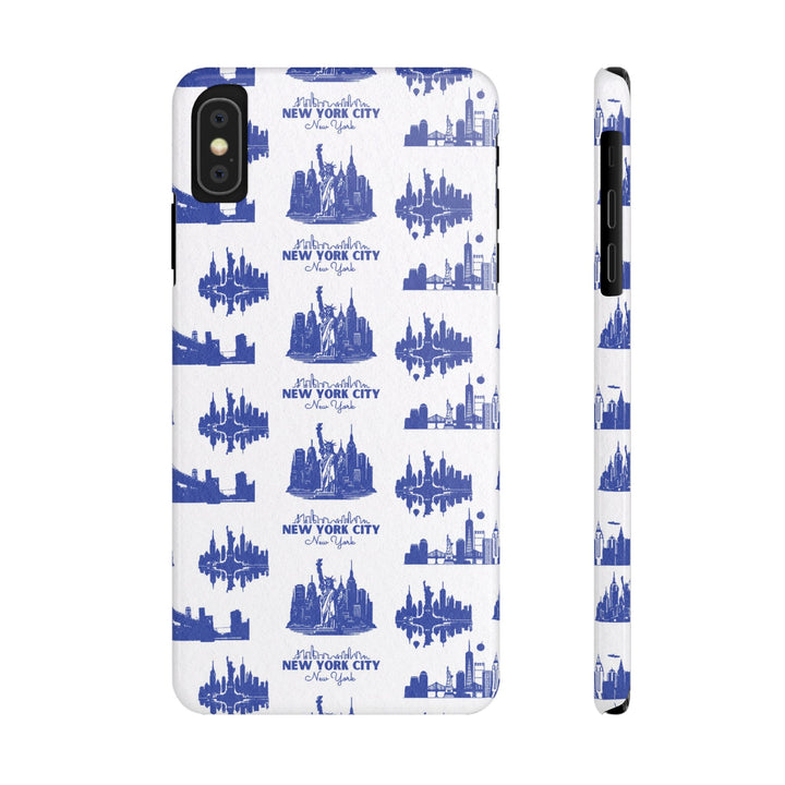 Slim New York Skyline Blue Collage Coquette Gift for Her Cute Phone Cases for Iphone 16 Pro Max | iPhone 15 Case | iPhone 15 Pro Max Case, Iphone 14, Iphone 14 Pro Max, Iphone 13 12 11 8 7 - Studio40ParkLane