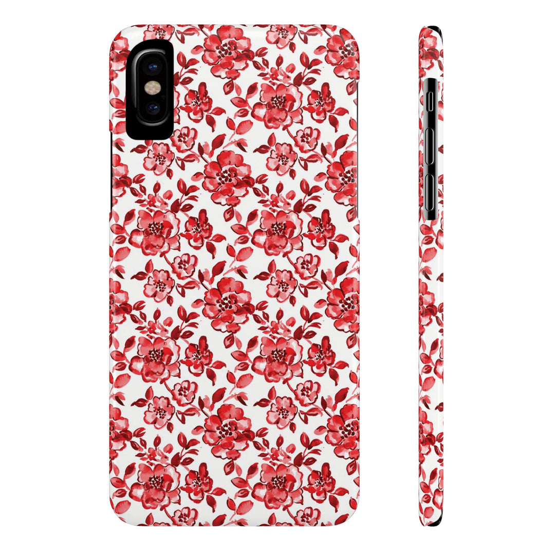 Slim Red Chinoiserie Gift for Her Cute Phone Cases for Iphone 16 Pro Max | iPhone 15 Case | iPhone 15 Pro Max Case, Iphone 14, Iphone 14 Pro Max, Iphone 13 12 11 8 7 - Studio40ParkLane