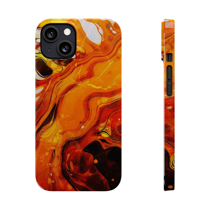 Slim Cute Phone Cases for Iphone - | iPhone 15 Case | iPhone 15 Pro Max Case, Iphone 14 Case, Iphone 14 Pro Max, Iphone 13, Marble Orange Yellow - Studio40ParkLane