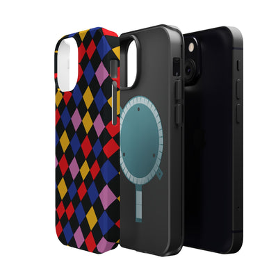 Aesthetic Colorful Checkerboard Tough Magsafe Phone Case - For iPhone 17 Pro Max iPhone 16 Pro iPhone 15 Iphone 14 Plus 13 Pro 12 11 Gift - Studio40ParkLane