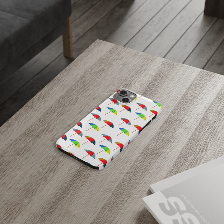 Slim Cute Phone Cases for Iphone - | iPhone 15 Case | iPhone 15 Pro Max Case, Iphone 14 Case, Iphone 14 Pro Max, Iphone 13, Colorful Beach Parasol - Studio40ParkLane
