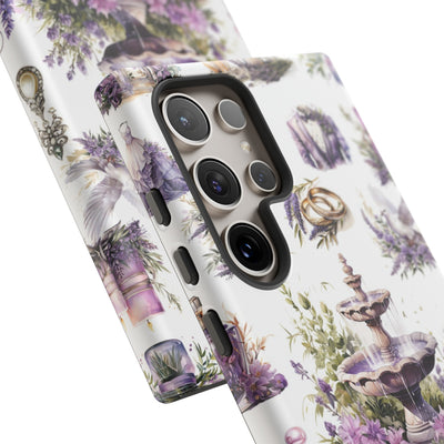 Impact Resistant, Lavender Wedding, Cute Phone Cases for Samsung S24, S23, S22, S21, IPhone 15 pro Iphone 14 pro Iphone 13 IPhone 12 Iphone 11