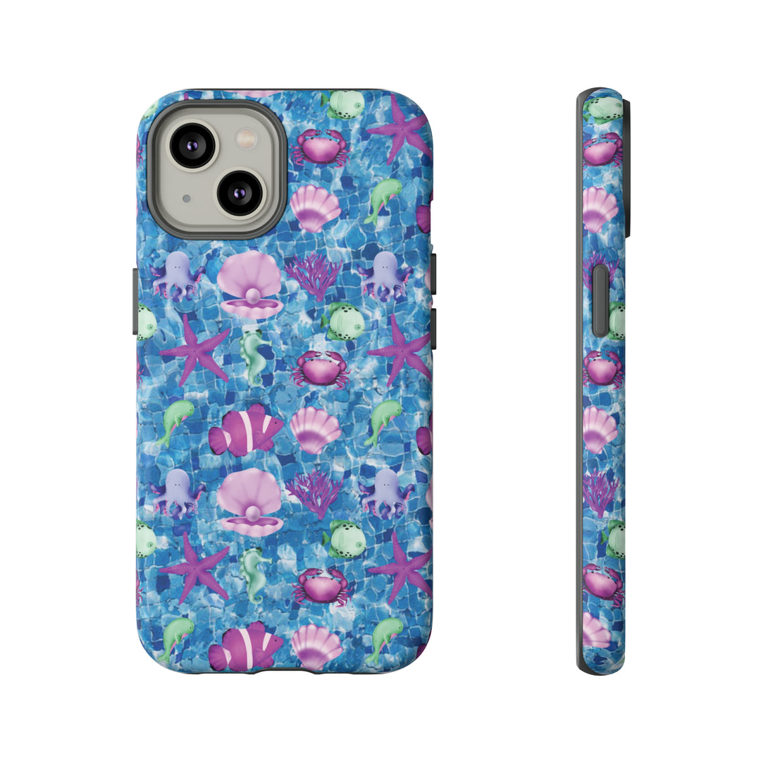 Cute IPhone Case | Blue Pink Under The Sea, iPhone 15 Case | iPhone 15 Pro Case, Iphone 14 Case, Iphone 14 Pro Max Case, Protective Iphone Case - Studio40ParkLane