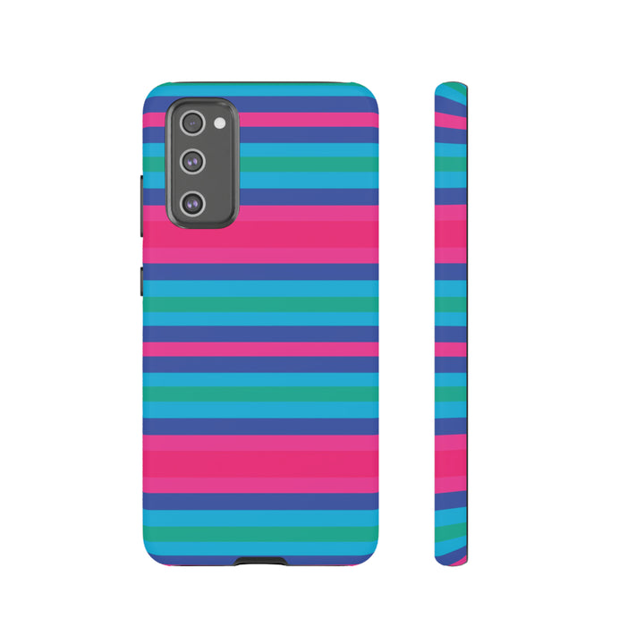 Cute Samsung Phone Case | Aesthetic Samsung Phone Case | Stripes Blue Pink | Galaxy S23, S22, S21, S20 | Luxury Double Layer | Cool - Studio40ParkLane
