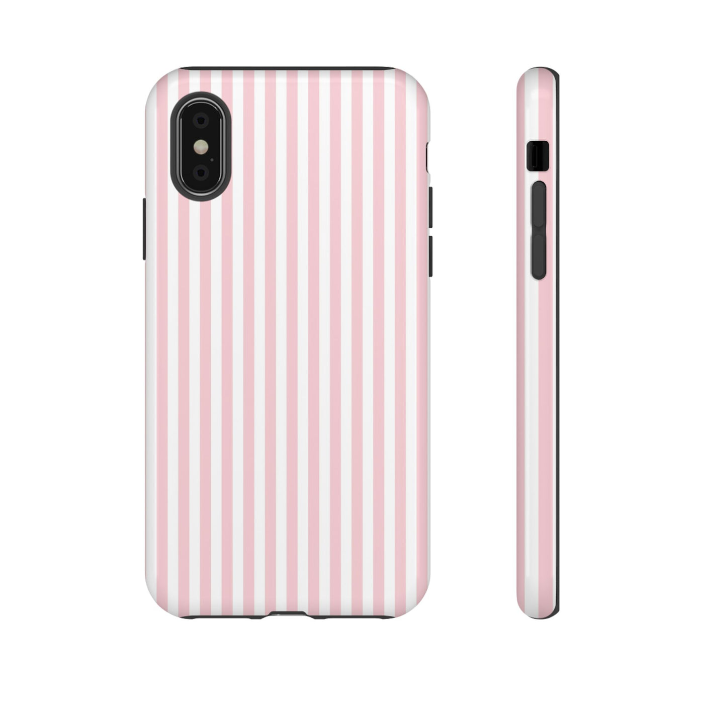 Tough Premium Sweet Pink Stripes Phone Case Gift for Her - For Apple iPhone 16 Pro Max 16e iPhone 15 Pro iPhone Iphone 14 Plus 13 Pro 12 SE XR - Studio40ParkLane