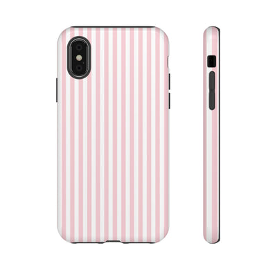 Tough Premium Sweet Pink Stripes Phone Case Gift for Her - For Apple iPhone 16 Pro Max 16e iPhone 15 Pro iPhone Iphone 14 Plus 13 Pro 12 SE XR - Studio40ParkLane