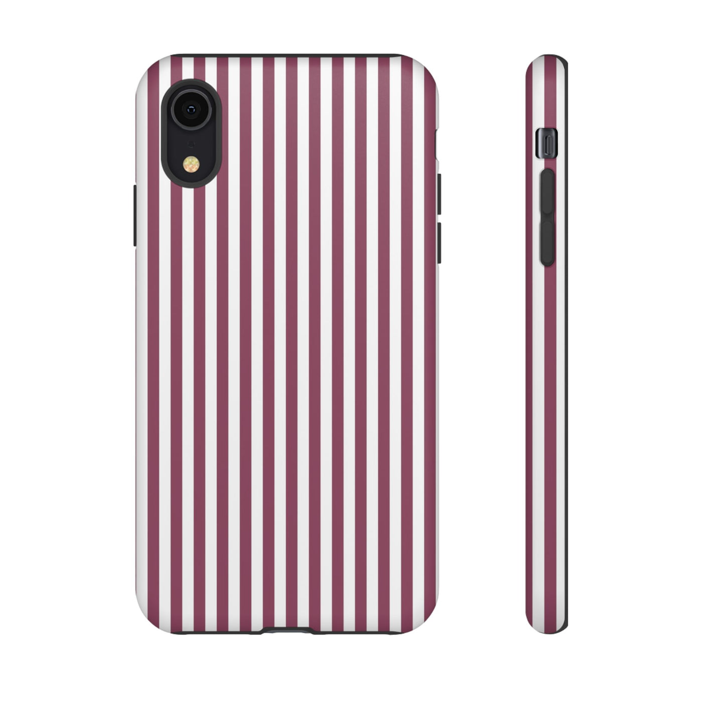 Tough Premium Old Claret Stripes Phone Case Gift for Her - For Apple iPhone 16 Pro Max 16e iPhone 15 Pro iPhone Iphone 14 Plus 13 Pro 12 SE XR - Studio40ParkLane
