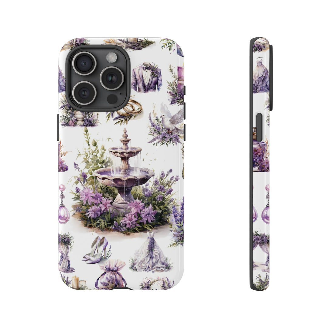 Impact Resistant, Lavender Wedding, Cute Phone Cases for Samsung S24, S23, S22, S21, IPhone 15 pro Iphone 14 pro Iphone 13 IPhone 12 Iphone 11 - Studio40ParkLane