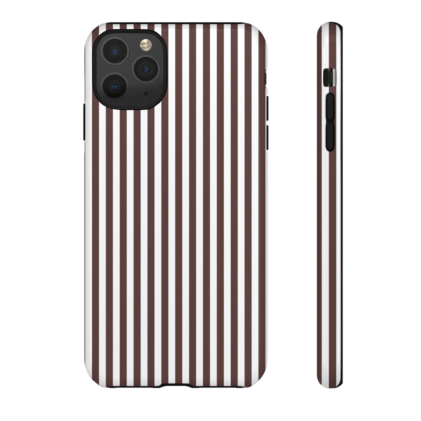 Tough Premium Brown Stripes Phone Case Gift for Her - For Apple iPhone 16 Pro Max 16e iPhone 15 Pro iPhone Iphone 14 Plus 13 Pro 12 SE XR - Studio40ParkLane