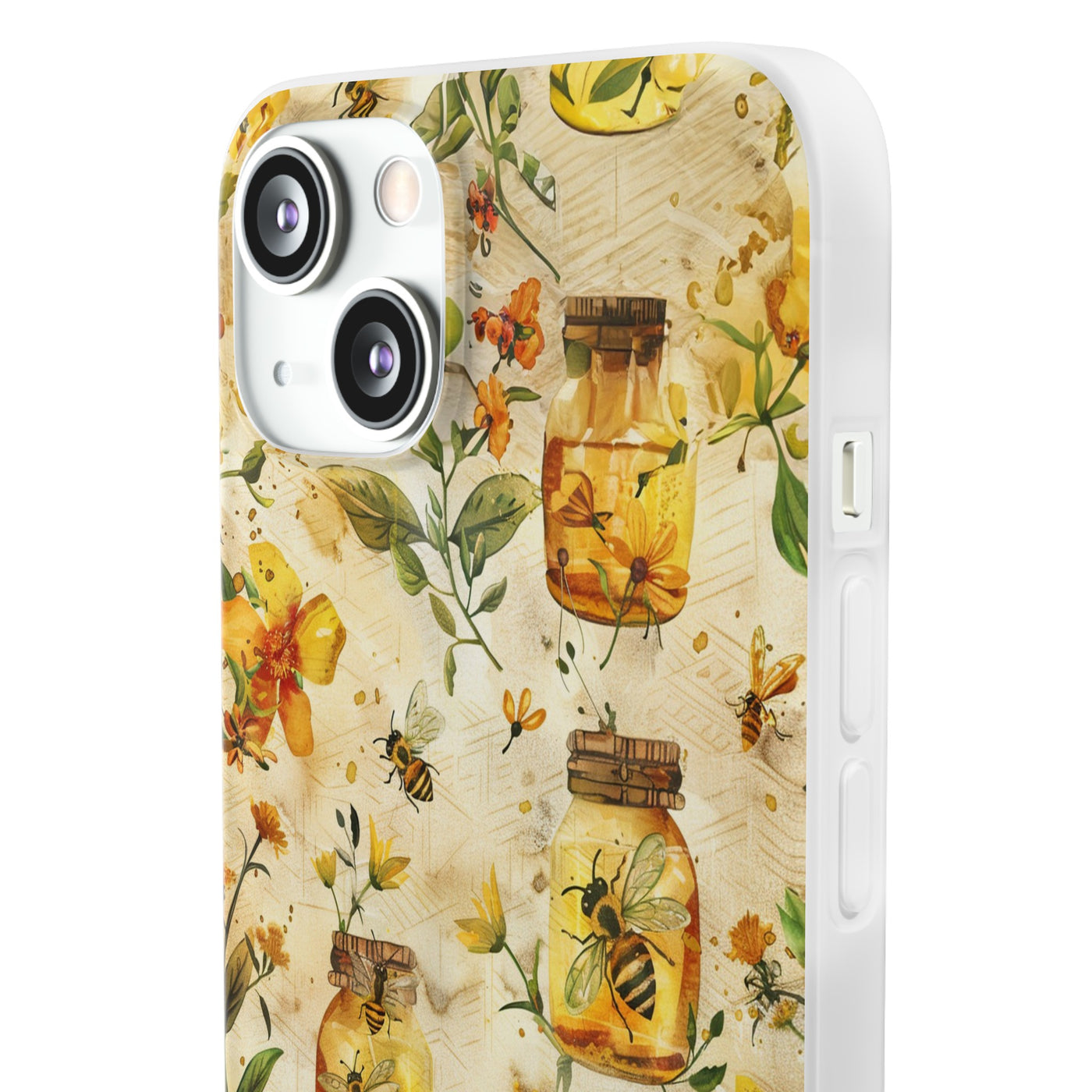 Cute Flexi Phone Cases, Honey Bees Yellow, Compatible with Samsung Galaxy S23, Samsung S22, Samsung S21, Samsung S20, Galaxy S20 Ultra