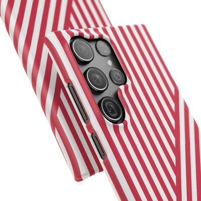Aesthetic Winterberry Red Stripes Cute Phone Case Sleek Snap - For iPhone 17 Pro Max iPhone 16 Pro iPhone 15 Iphone 14 Plus 13 Pro 12 11 10 Gift - Studio40ParkLane