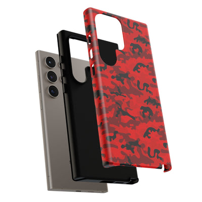 Impact Resistant, Red Camo Camouflage, Cute Phone Cases for Samsung S24, S23, S22, S21, IPhone 15 pro Iphone 14 pro Iphone 13 IPhone 12 Iphone 11