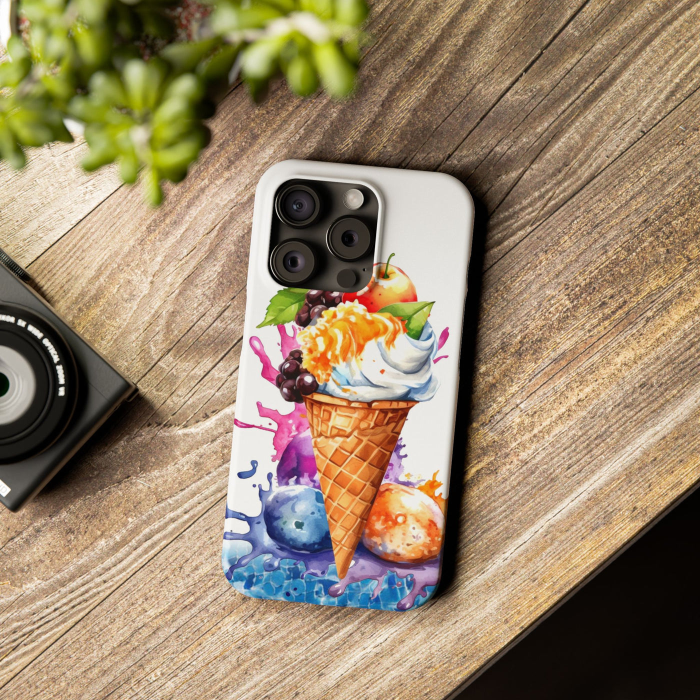 Summer Ice Cream Cone Slim Cute Phone Cases for Iphone  | iPhone 15 Case | iPhone 15 Pro Max Case, Iphone 14, Iphone 14 Pro Max, Iphone 13