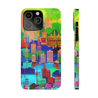 Slim Cute iPhone Cases - | iPhone 15 Case | iPhone 15 Pro Max Case, Iphone 14 Case, Iphone 14 Pro Max, Iphone 13, Summer City Skyline