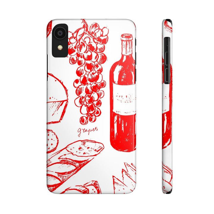Slim Cute Phone Cases for Iphone | iPhone 15 Case | iPhone 15 Pro Max Case, Iphone 14, Iphone 14 Pro Max, Iphone 13, French Food Wine Red - Studio40ParkLane