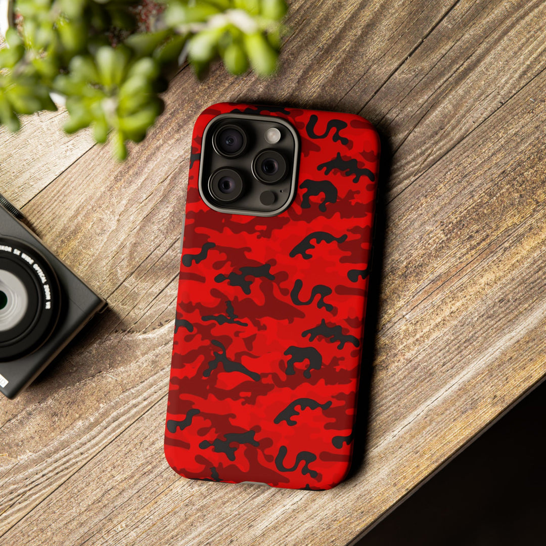 Impact Resistant, Red Camo Camouflage, Cute Phone Cases for Samsung S24, S23, S22, S21, IPhone 15 pro Iphone 14 pro Iphone 13 IPhone 12 Iphone 11 - Studio40ParkLane