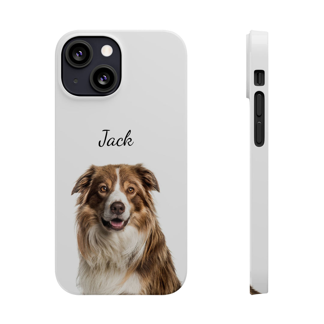 Slim Custom Personalized Pet Phone Cases Dog Phone Cases Cat Phone Cases for Iphone 16, 15, 14, 13, 12, 11, 8, 7 Custom Name Personalized Phone Case - Studio40ParkLane