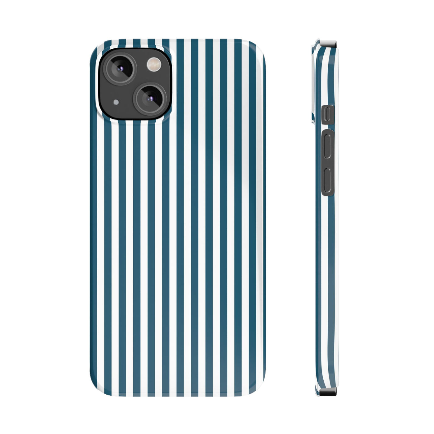 Slim Teal Blue Striped Cute Phone Case for Iphone 16 - | iPhone 15 Pro Max Case | iPhone 14 Case Iphone 13 12 11 10 9 8 7 X XS Gift for Her - Studio40ParkLane