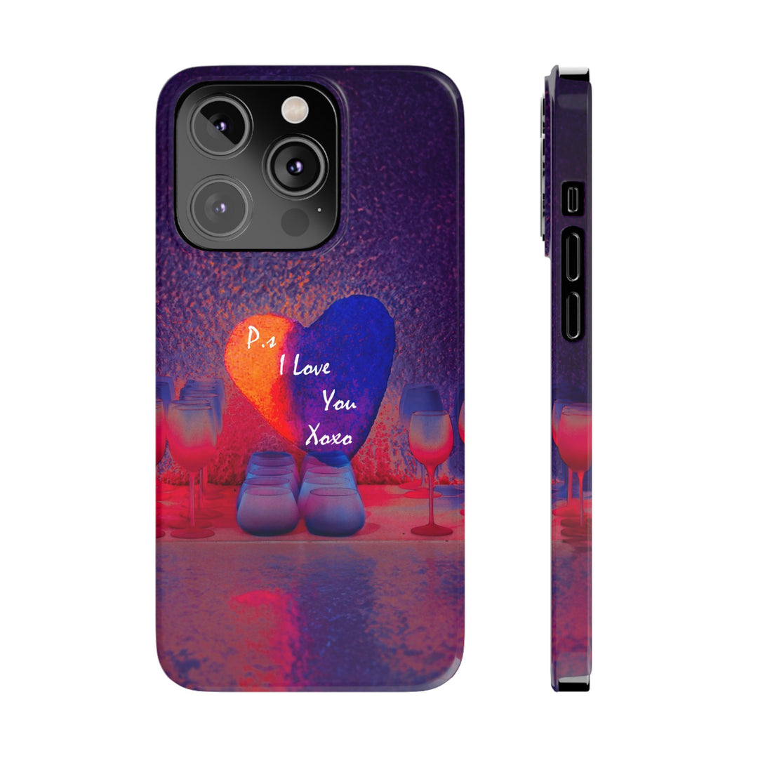Slim Cute Phone Cases for Iphone - | iPhone 15 Case | iPhone 15 Pro Max Case, Iphone 14 Case, Iphone 14 Pro Max, Iphone 13, PS I Love You Heart - Studio40ParkLane