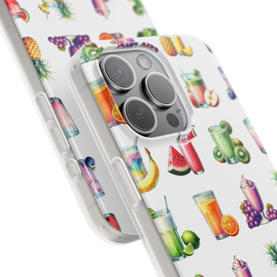 Cute Flexi Phone Cases, For Iphones and Samsung Galaxy Phones, Tropical Summer Fruit Cocktails, Galaxy S23 Phone Case, Samsung S22 Case, Samsung S21, Iphone 15, Iphone 14, Iphone 13