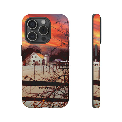 Impact Resistant, Winter Sunset Cute Phone Cases for Samsung S24, S23, S22, S21, IPhone 15 pro Iphone 14 pro Iphone 13 IPhone 12 Iphone 11