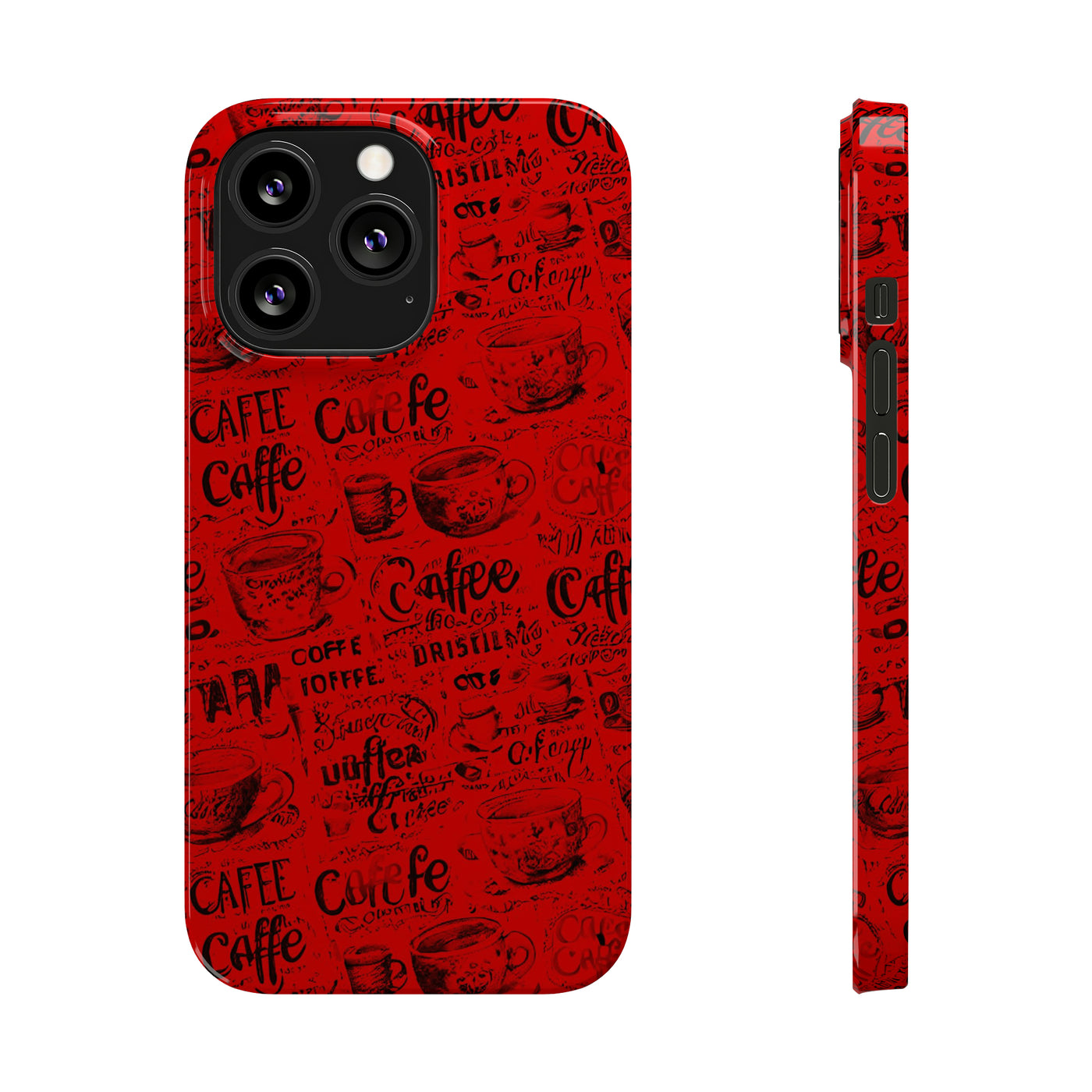 Slim Cute iPhone Cases - | iPhone 15 Case | iPhone 15 Pro Max Case, Iphone 14 Case, Iphone 14 Pro Max, Iphone 13, Red Black Coffee
