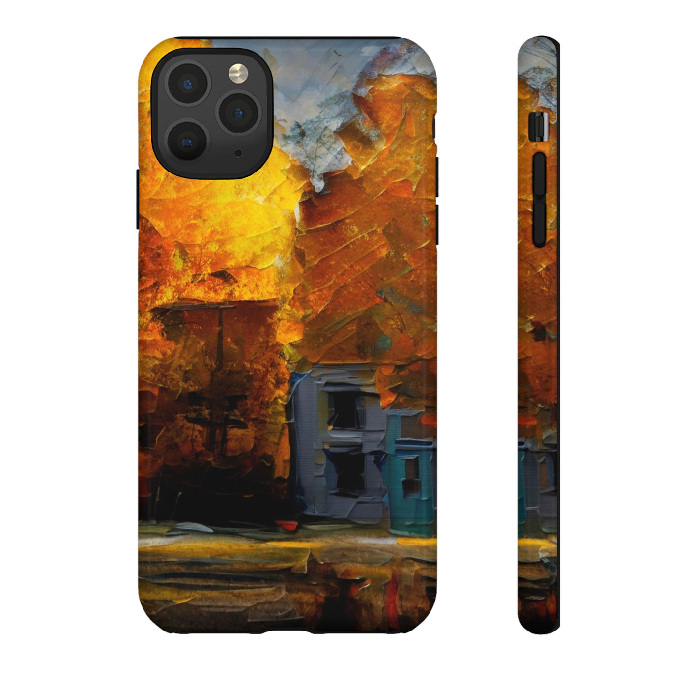 Impact Resistant, Fall Leaves Oil Painting, Cute Phone Cases for Samsung S24, S23, S22, S21, IPhone 15 pro Iphone 14 pro Iphone 13 IPhone 12 Iphone 11