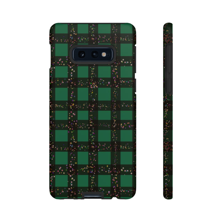 Cute Samsung Phone Cases, Designer Samsung Galaxy S23 Phone Case, Samsung S22 Case, Samsung S21 Case, Samsung S20 Case, Green Festive Plaid - Studio40ParkLane