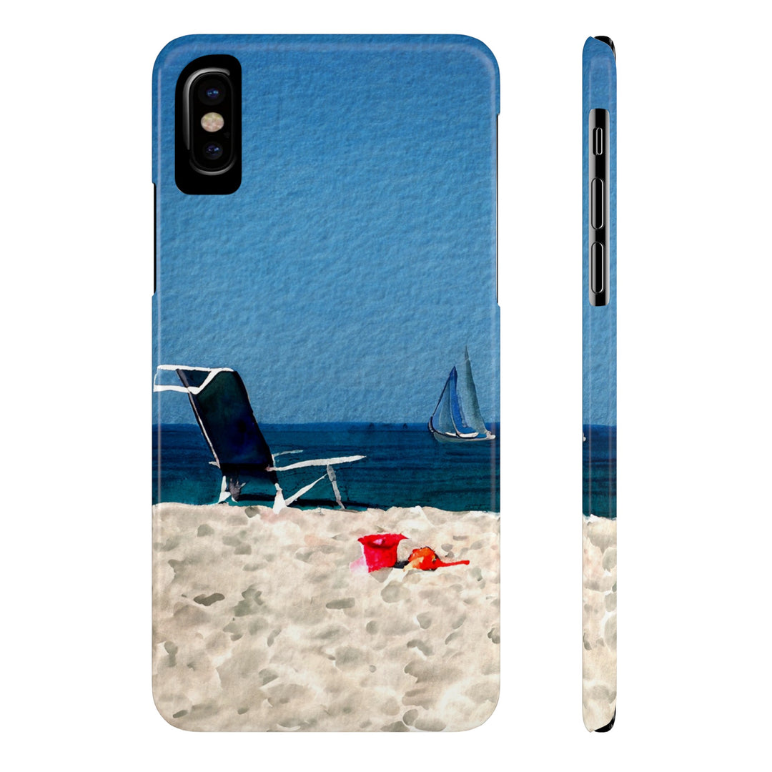 Slim Cute Phone Cases for Iphone - | iPhone 15 Case | iPhone 15 Pro Max Case, Iphone 14 Case, Iphone 14 Pro Max, Iphone 13, Summer Beach Chair Watercolor - Studio40ParkLane
