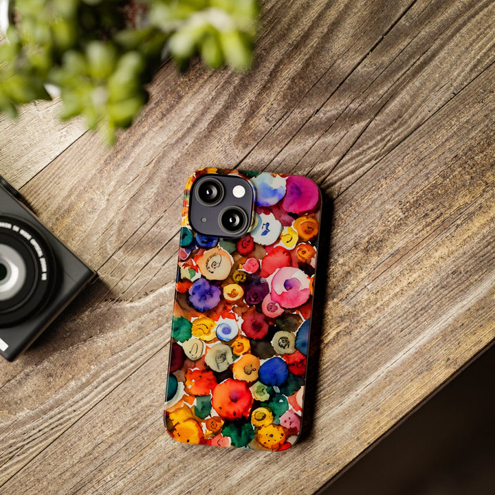 Slim Cute Phone Cases for Iphone | iPhone 15 Case | iPhone 15 Pro Max Case, Iphone 14, Iphone 14 Pro Max, Iphone 13, Colorful Buttons Abstract - Studio40ParkLane