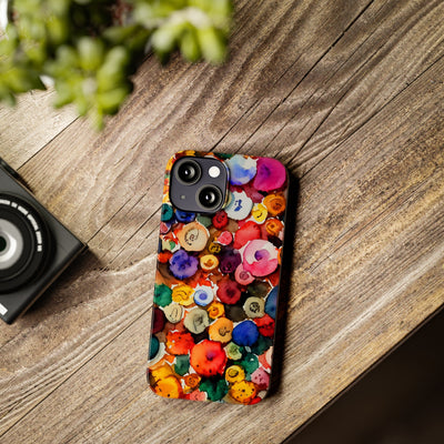 Slim Cute Phone Cases for Iphone  | iPhone 15 Case | iPhone 15 Pro Max Case, Iphone 14, Iphone 14 Pro Max, Iphone 13, Colorful Buttons Abstract