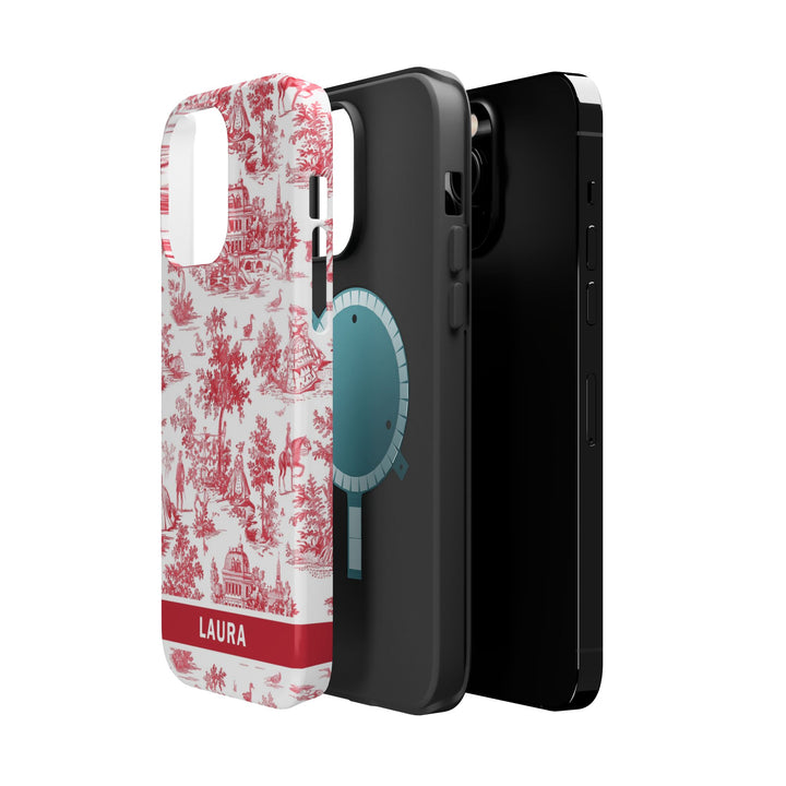Magsafe French Toile Personalized Initial Custom Gift for Her Cute Phone Cases for Iphone 16 Pro Max | iPhone 15 Case | iPhone 15 Pro Max Case, Iphone 14, 13, 12, 11, 10, 8, 7 - Studio40ParkLane