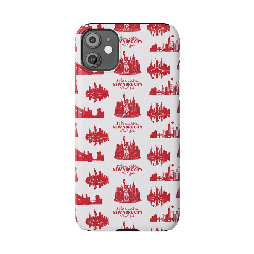 Slim New York Skyline Red Collage Coquette Gift for Her Cute Phone Cases for Iphone 16 Pro Max | iPhone 15 Case | iPhone 15 Pro Max Case, Iphone 14, Iphone 14 Pro Max, Iphone 13 12 11 8 7 - Studio40ParkLane