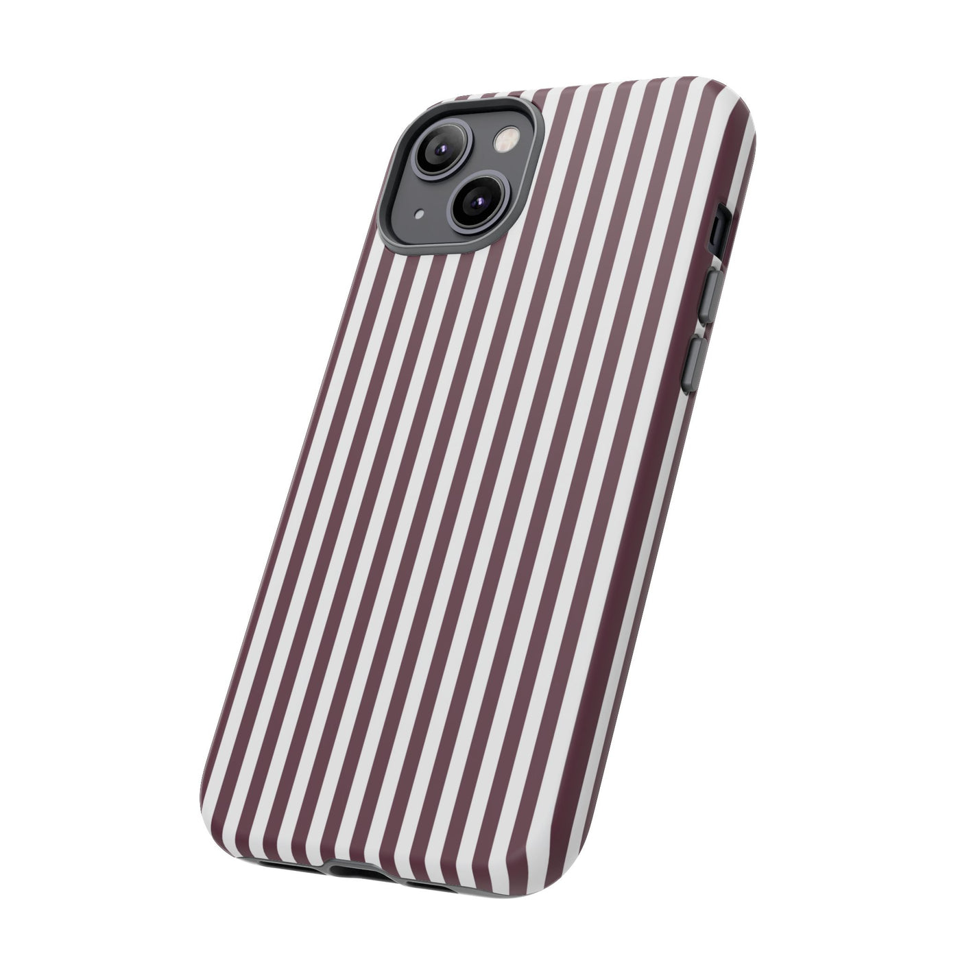 Tough Premium Burgundy Stripes Phone Case Gift for Her - For Apple iPhone 16 Pro Max 16e iPhone 15 Pro iPhone Iphone 14 Plus 13 Pro 12 SE XR - Studio40ParkLane