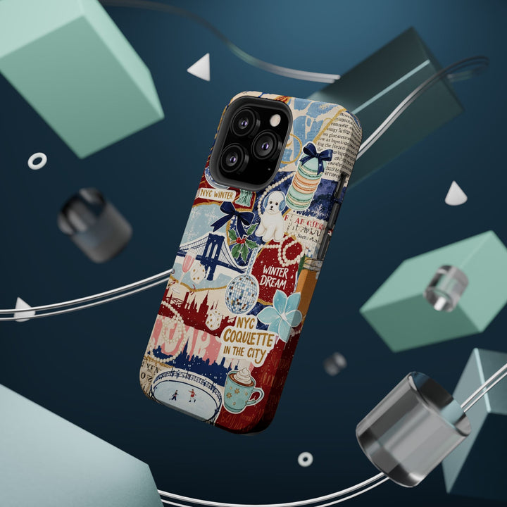 New York Winter Coquette Collage Tough Magsafe Cute Phone Cases for Iphone | iPhone 17 Pro Max Case, Iphone 16, Iphone 15 14 13 12 11 10 9