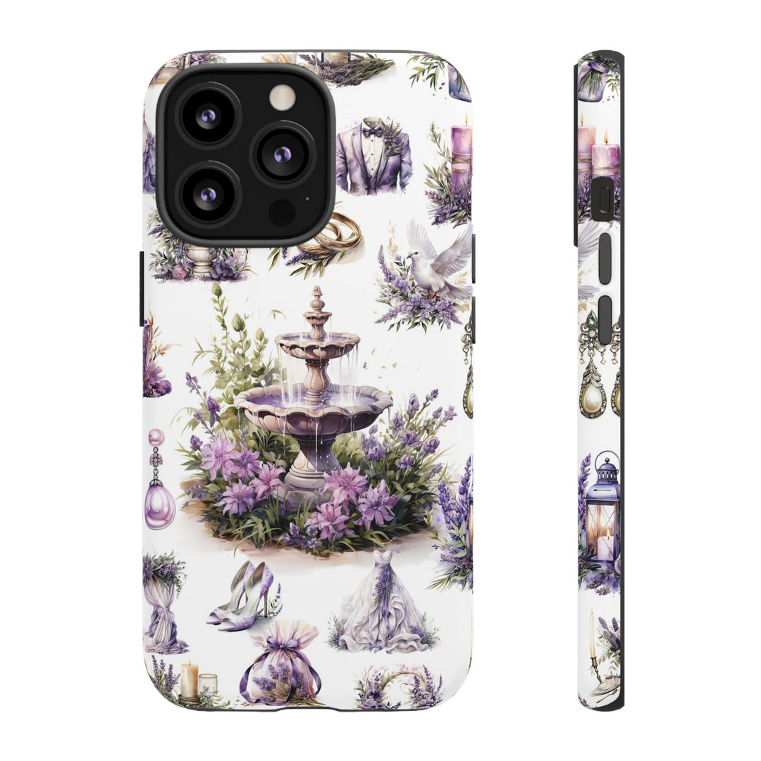 Impact Resistant, Lavender Wedding, Cute Phone Cases for Samsung S24, S23, S22, S21, IPhone 15 pro Iphone 14 pro Iphone 13 IPhone 12 Iphone 11 - Studio40ParkLane