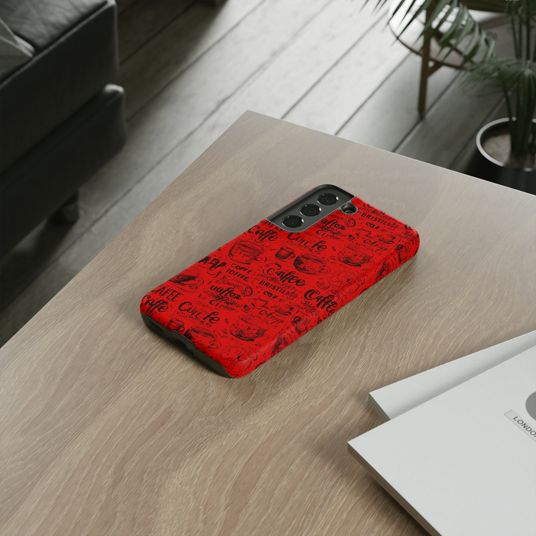 Cute Samsung Phone Case | Aesthetic Samsung Phone Case | Galaxy S23, S22, S21, S20 | Red Black Coffee, Protective Phone Case - Studio40ParkLane