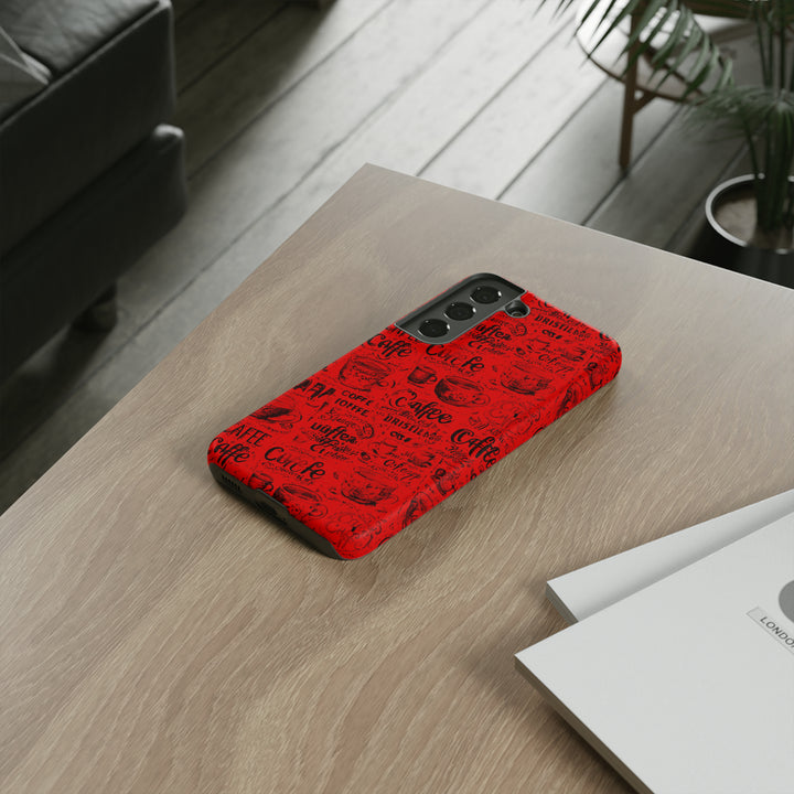 Cute Samsung Phone Case | Aesthetic Samsung Phone Case | Galaxy S23, S22, S21, S20 | Red Black Coffee, Protective Phone Case - Studio40ParkLane