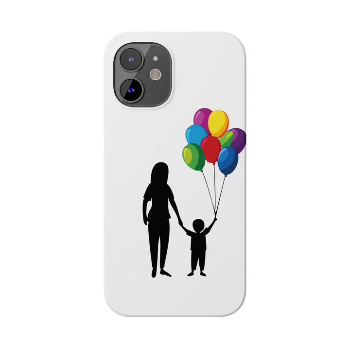 Slim Mother Child Balloons Gift for Her Cute Phone Cases for Iphone 16 Pro Max | iPhone 15 Case | iPhone 15 Pro Max Case, Iphone 14, 13, 12, 11, 10, 8, 7 - Studio40ParkLane