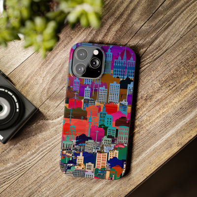 City Skyline Mosaic Slim Cute Phone Cases for Iphone | iPhone 15 Case | iPhone 15 Pro Max Case, Iphone 14, Iphone 14 Pro Max, Iphone 13, 12