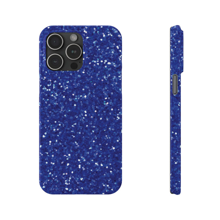 Slim Blue Muted Faux Play on Glitter Effect Cute Phone Cases for Iphone 16 Pro Max | iPhone 15 Case | iPhone 15 Pro Max Case, Iphone 14, Iphone 14 Pro Max, Iphone 13 12 11 8 7 - Studio40ParkLane