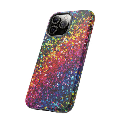 Faux Chic Play on Glitter Effect Cute Phone Case, for IPhone 16 pro Max | Iphone 15, Iphone 14, IPhone 13 Case, 11 8 7, Samsung Galaxy S24, S23, S22, S21, 2 Layer Protection