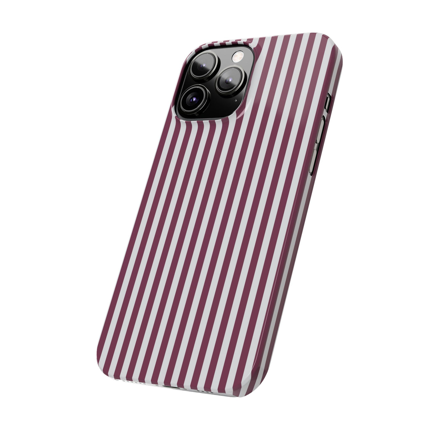Slim Claret Red Striped Cute Phone Case for Iphone 16 - | iPhone 15 Pro Max Case | iPhone 14 Case Iphone 13 12 11 10 9 8 7 XS X Gift for Her - Studio40ParkLane