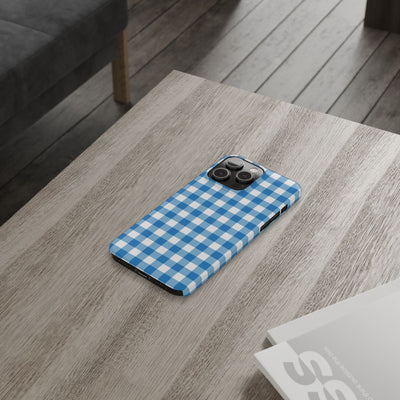 Slim Blue Gingham Gift for Her Cute Phone Cases for Iphone 16 Pro Max | iPhone 15 Case | iPhone 15 Pro Max Case, Iphone 14, 13, 12, 11, 10, 8, 7