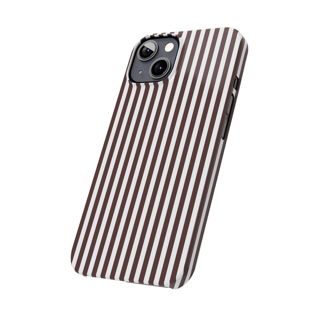 Slim Carriage Brown Striped Cute Phone Case for Iphone 16 - | iPhone 15 Pro Max Case | iPhone 14 Case Iphone 13 12 11 10 9 8 7 Gift for Her - Studio40ParkLane