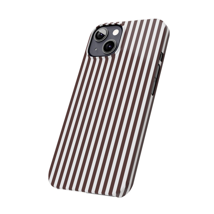 Slim Carriage Brown Striped Cute Phone Case for Iphone 16 - | iPhone 15 Pro Max Case | iPhone 14 Case Iphone 13 12 11 10 9 8 7 Gift for Her - Studio40ParkLane