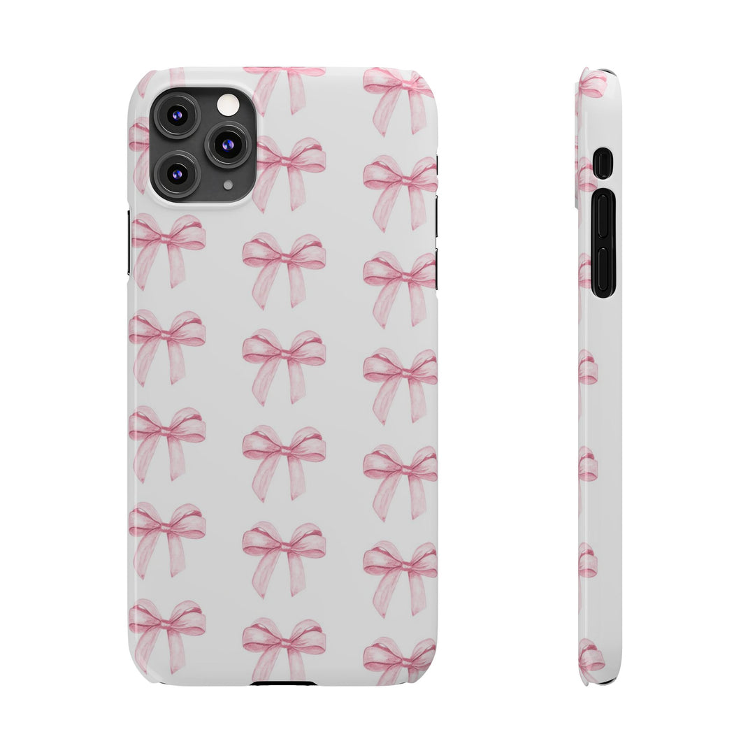 Slim Pink Bows Cute Phone Cases for Iphone 16 Pro Max | iPhone 15 Case | iPhone 15 Pro Max Case, Iphone 14, Iphone 14 Pro Max, Iphone 13 12 11 8 7 - Studio40ParkLane